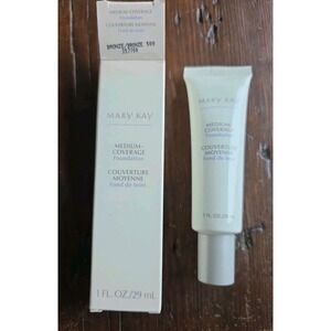 New Mary Kay Medium Coverage Foundation Bronze 500 Narrow Gray Normal to Oily